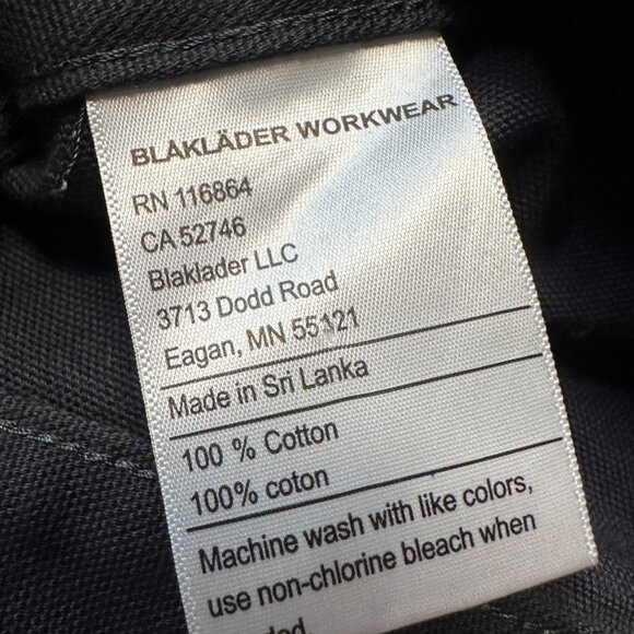 Blaklader Work Pants Men’s 50x30 Gray Blue Workwear Double Knee Cargo Loose Plus - Picture 6 of 16